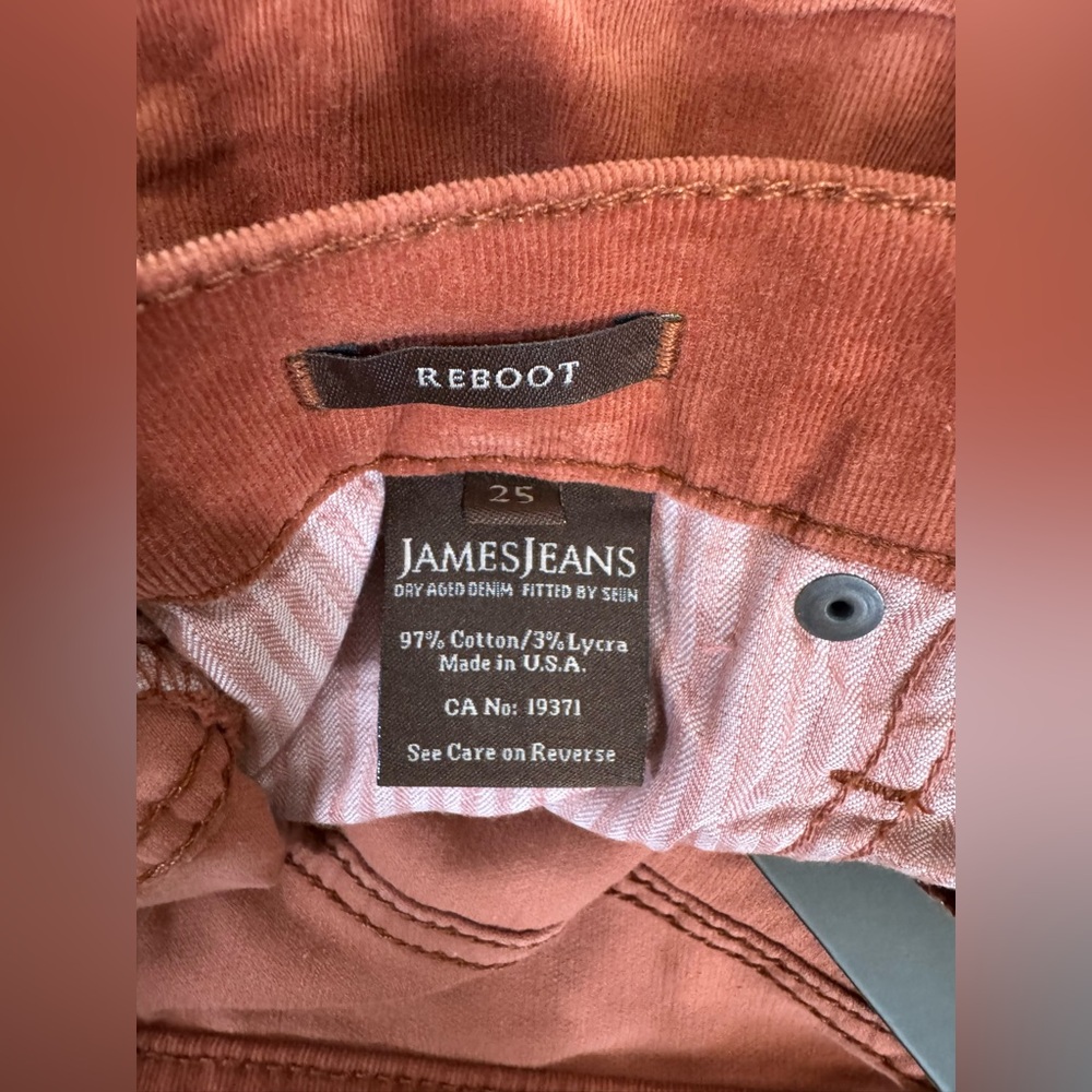 NWT James Jeans Terracotta Micro Corduroy Pants Size 25 Denim Style Womens Soft - Picture 6 of 11